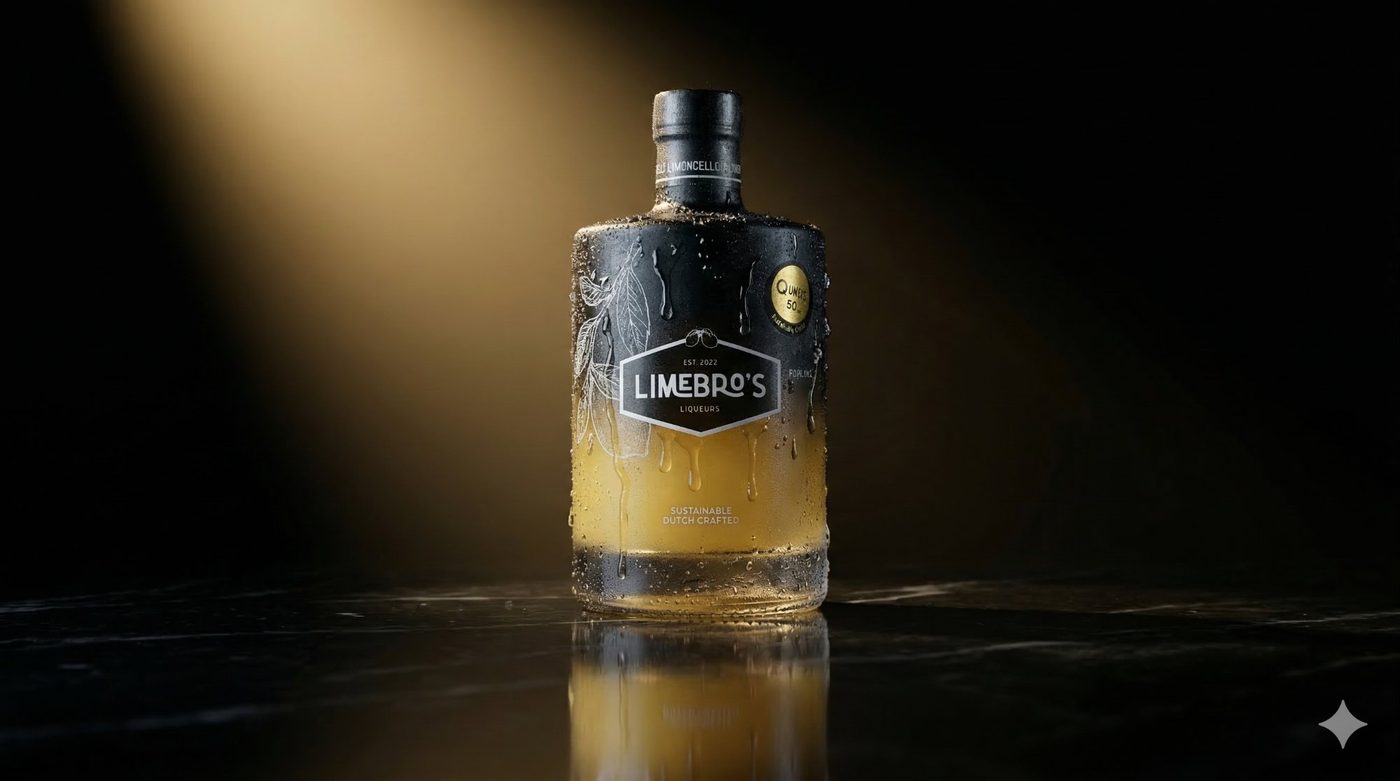 Lime Bro's Superiore Limoncello fles, IWSC Gold Outstanding 2024