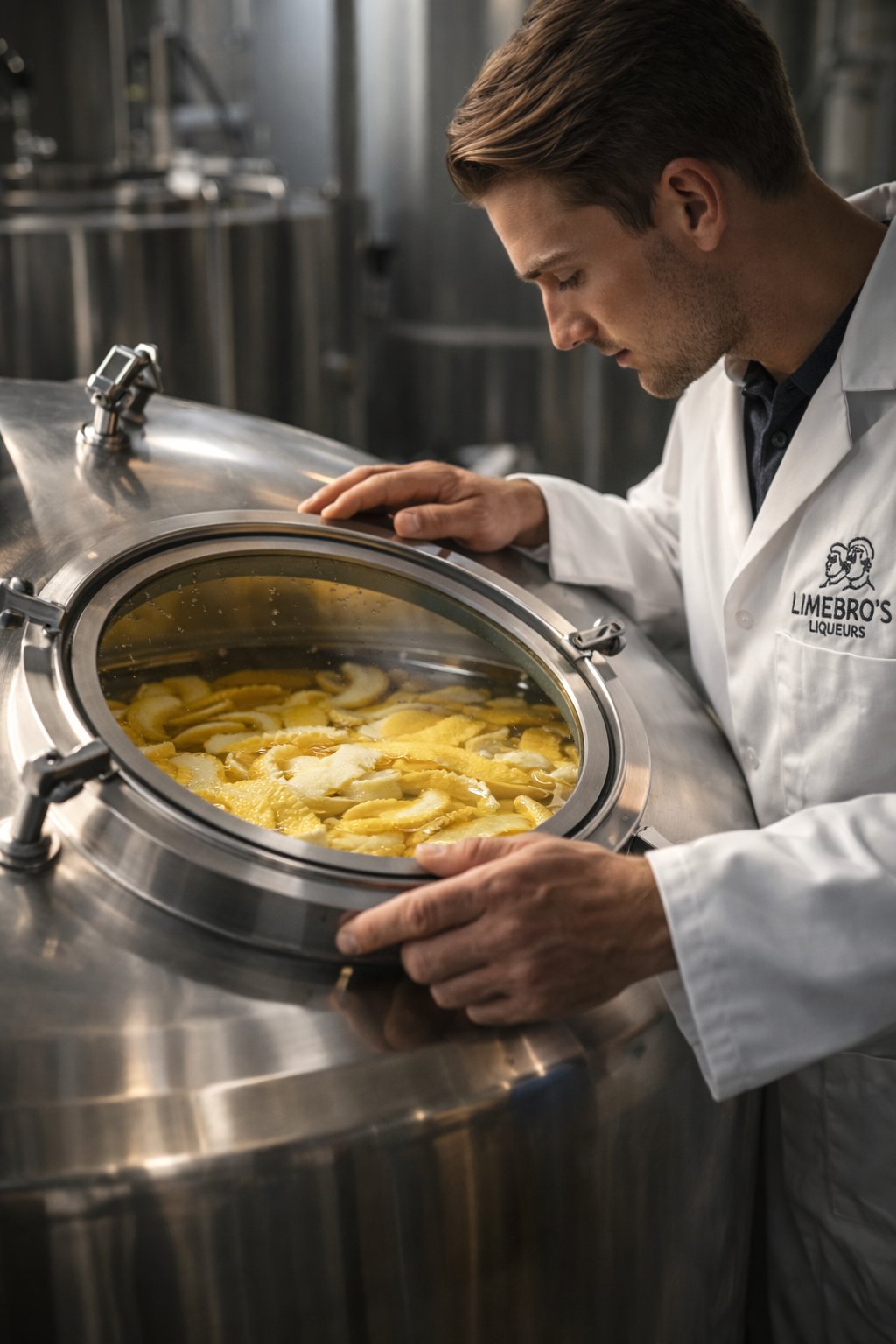 Ambachtelijke productie van Lime Bro's Superiore Limoncello in kleine batches